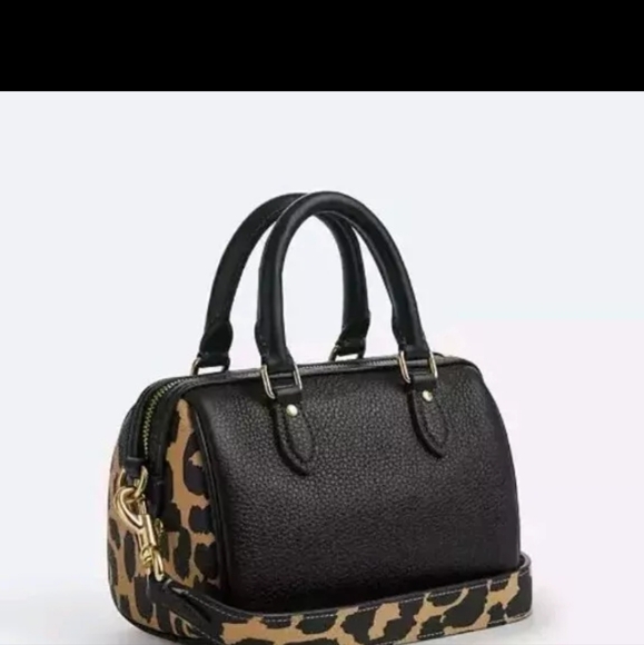 NEW! COACH MINI ROWAN CROSSBODY BAG WITH LEOPARD PRINT NWT! - Picture 2 of 2